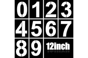 HZMM 12-Inch Large Number Stencils Kit - Reusable Plastic Address Number Painting Templates for Mailbox Signs, Road, Parking Lot, Door, Trucks