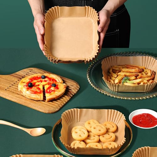 Air Fryer Liners Disposable,300Pcs LYHOLKEER 9inch Airfryer Liners for 5-8QT Air Fryer,Square Air Fryer Parchment Paper Liners for Ninja AF141,AF142,AF181,AF182,COSORI,Chefman,Instant Pot,Cuisinart