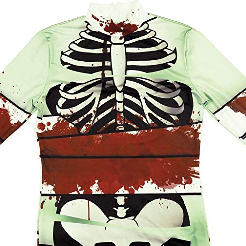 charmsamx Women's Halloween Dress Skeleton Blood Printed Sexy Bodycon Tight Mini Dresses Long Sleeve 3D Print Skull Dress Costume for Halloween Party - Thumbnail 6