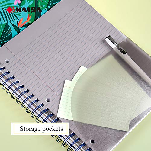 KAISA Spiral Notebook, 3Subject Notebook, 120Sheets, College Ruled 8