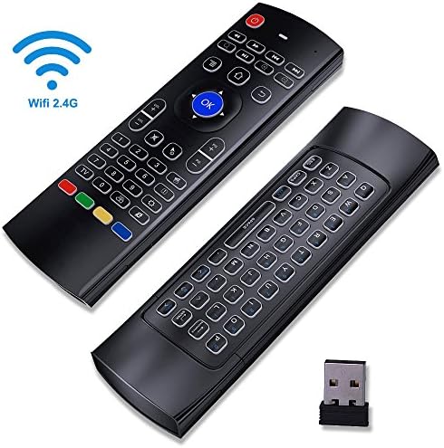 MX3 Air Mouse Remote Backlit, Android Box Remote with Air Mouse Android Remote Control 3-Gyro +3-Gsensor for Google Smart TV BOX HTPC Windows IOS Mac PC Linux Xbox