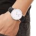 Aurora Men's Casual Business Analog Quartz Waterproof Wrist Watch with Black Leather Band-Silver