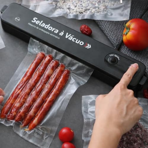 Seladora a Vácuo Elétrica para Alimentos Compacta, Durável e Econômica | Conserva Carnes, Grãos, Legumes e Queijos por Muito Mais Tempo