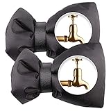 LotFancy Outdoor Faucet Cover, 2PCS Faucet Socks for Winter Freeze Protection, Waterproof Spigot Cover with Hook and Loop Straps, Reusable Hose Bib Protector (Black)