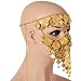 ZYZF Belly Dance Tribal Egyptian Halloween Costume Headwear Coins Face Mask Veil Tribal Bedouin Burka Burqa Metal Head Chain (Gold)