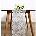QueenDream 14 X 120 White Lace Table Runner Reusable White Lace Table Runner for Wedding Spring Summer Outdoor Garden Tea Party
