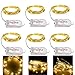 LED String Lights Copper Wire Lights Micro Starry Fairy Lights Starlotus Waterproof Decor Rope Lights For Seasonal Decoration,6.5ft/2M 20LED Battery Operated,Warm White,Pack of 6