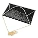 Jubileens Women Glitter Sequins Handbag Party Evening Envelope Clutch Purse Wallet (Black)