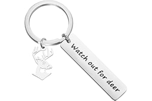 CYTING Drive Safe Keychain Watch Out For Deer Funny Humor Jewelry New Driver Gift From Mom And Dad To Son Daughter
