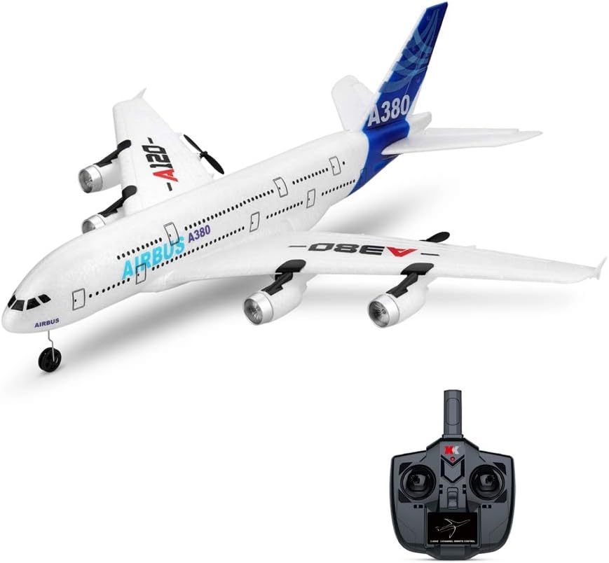 Amyove A120-A380 RC Airplane Airbus Fixed Wing Plane Remote Controller Outdoor Plane Outdoor toys 510mm Wingspan RTF With Mode 2 2.4GHz 3CH