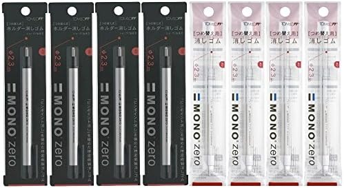 2 X Value Pack of 2 Tombow Mono Zero Erasers &amp; 4 refills