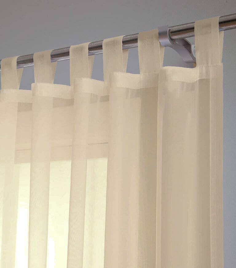 Megachest sheer Voile Tab Top Curtain(Champagne, 56" wideX118 drop(W142cmXH300cm))