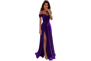 IIF Off Shoulder Satin Bridesmaid Dresses Spaghetti Strap Long Ruched A Line Formal Prom Dress with Slit IIF006