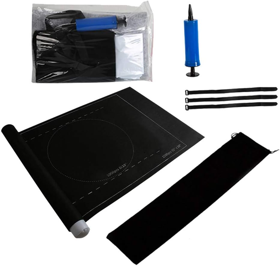 VZEXA Puzzle Roll Storage Mat Jigsaw Puzzle Jigroll Up to 1500 Pieces with Drawstring Storage Bag Felt Puzzle Mat Rollable Jigsaw Puzzle Mat Set(B,26x46inch)