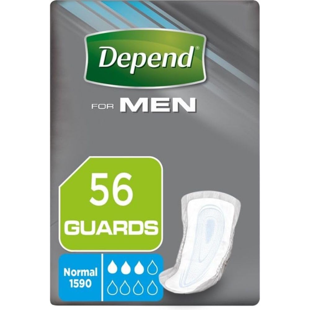 Depend Men's pads, maximum absorbency, incontinence protection, 56 pads (packaging may vary)