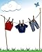 The Irish Fairy Door Company - Clothes Line with Male Clothes