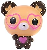 AOLIGE Squishies Slow Rising Jumbo Kawaii Cute Glasses Bear Creamy Scent for Kids Party Toys Stress Reliever Toy