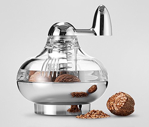 Nutmeg Grinder, Valonee Rotary Manual Spice Mill Grinding Bottle/Acrylic and Stainless Steel Spice Grinder