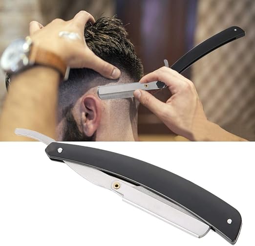 Amazon Com Llzj Barber Blade Razor Carbon Steel Salon Professional Straight Edge Folding Shaving Hair Cutting Clipper Shave Beard Cutter Color Black Home Kitchen