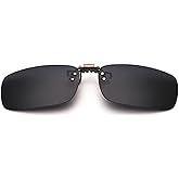 Onrtry Polarized Clip-On Flip Up Sunglasses Over Prescription Glasses for Women Men Metal Clip Rimless Sun Glasses