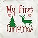 4Pcs My First Christmas Long Sleeve Clothing Toddler Baby Boys Girls Outfits Deer Letter Print Rompers Clothes Set(0-6 Months)