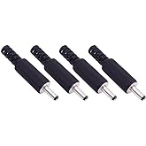 Fancasee (4 Pack) Replacement 3.5mm x 1.35mm DC Power Male Plug Solder Type Power Supply Jack Connector Adapter for Power Cable Repair