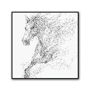 Framed Canvas Wall Art Abstract Horse Canvas Prints Home Artwork Decoration for Living Room,Bedroom - 16x16 inches