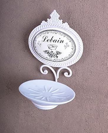 PALAZZO INT Vintage Seifenschale Antik Look Landhausstil Weiss Bad