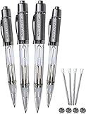 Glowing LED Light Writing Pens by Write-Light [Pack Of 4, White Light] | Light Up Pens For Bullet Journal or Dream Journal | Extra Batteries & Black Ink Refills