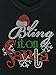 Women's Christmas Rhinestone Bling V-Neck Long or Short Sleeve T-Shirt