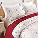 Oliven Quilts King Size,Reversible Bedspreads King,Embroidered Coverlet Set Burgundy&White,3 Piece(1 Quilt + 2 Pillow Shams)