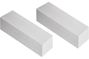 LOYORTY 2PCS 2x2x6 Inch Aluminum Solid Flat Bar, 6061 Square General Purpose Plate, 50MM Thickness T6511 Solid New Mill Stock
