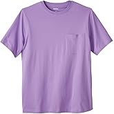 KingSize Men's Big & Tall Shrink-Less Lightweight Pocket Crewneck T-Shirt - XL, Lilac