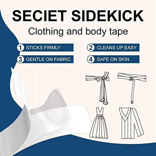 TGIYK Double Sided Tape for Clothes & Body, Strength Tape Adhesive on Skin and Fabrics, Clear Tape for All Skin Tones and Fabrics(80 Strips)