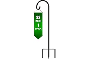 FEED GARDEN Adjustable 32 Inch Small Shepherd Hooks for Outdoor, Garden Hooks for Lanterns, Sheperd Hook for Hanging Plants, Bird Feeders, Solar Lights, Mason Jars, Weddings Decor,1 Pack