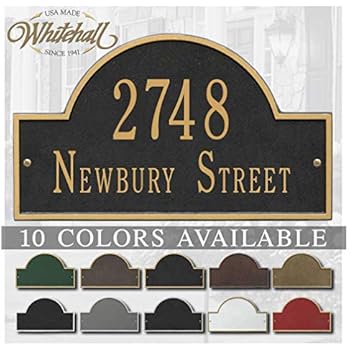 Metal Address Plaque Personalized Cast with Arch top (Large Option). Display Your Address and Street Name. Custom House Number Sign. Wall Mounted Sign
