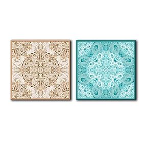 2 Panel Square Abstract Floral Patterns x 2 Panels