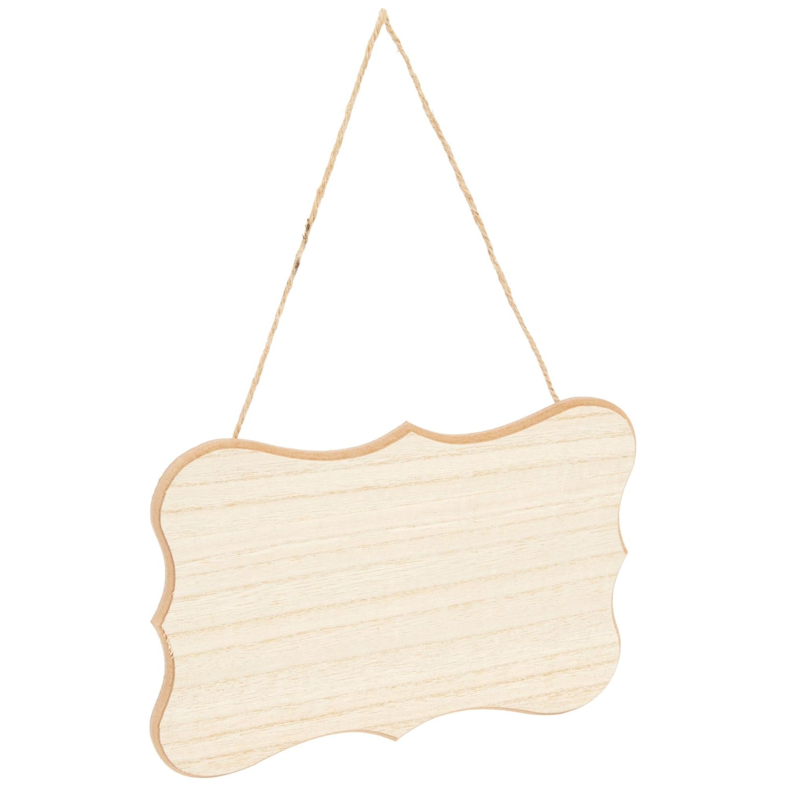 Juvale Wooden Plaques for Crafts - 9x6 Inch Unfinished MDF Blanks with Jute Rope, 1/4 Inch Thick, 6 Pack - Blank Wood Hanging Plaques for DIY Painting & Home Decor - Wooden Craft Hanging Sign