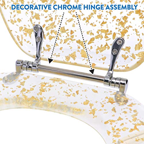 Ginsey Home Solutions Elongated Resin Toilet Seat, Gold Foil 59607