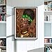 Mome 5D Full Drill Diamond Painting Kit, DIY Diamond Rhinestone Painting Kits for Adults and Children Embroidery Arts Craft Home Decor 30x40cm (African American Woman) (Close Eye)