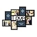 Adeco PF0550 8-Opening Black Wood Love Wall Hanging Photo Frame, 4 by 6