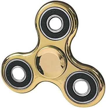UGOUPRO Hand Spinner EDC Tri Fidget Toy Chrome fidget spinner, Stress Reducer for ADD, ADHD, Anxiety, Kids and Adults (chrome golden)