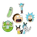 Anime The Scientist Adventure Pins Buttons Zinc Alloy Badges Brooches 6PCS for Backpack Handbag Clothes Pants