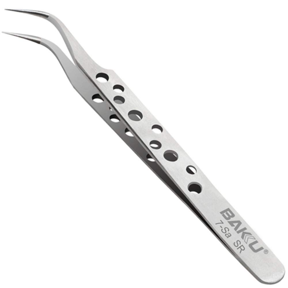 Nonskid Stainless Non-Magnetic Steel Tweezer,Ultra Rigidity,Ultra Fine Point