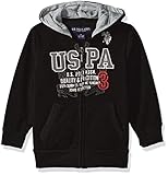U.S. Polo Assn. Big Boys' Fleece Hooded Jacket, Black, 10/12