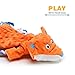 Petfactors Plush Dog Toy, Fox Pattern Stuffingless Dog Rope Toy with 2 Squeakers for Small Medium Dog Pets