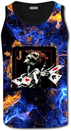 Uloalu Mens Clown Skeleton Playing Cards Harness Vest