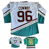 Charlie Conway #96 Mighty Ducks Movie Hockey Jersey White Green
