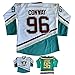 Charlie Conway #96 Mighty Ducks Movie Hockey Jersey White Green