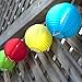 24 Multi Color Lantern String Lights : Indoor Outdoor Mini Nylon Weather Resistant Lighting, Extra Long 16ft With Remote Control, Connectable up to 3 Sets, Bonus Hanging Hooks & Remote Control